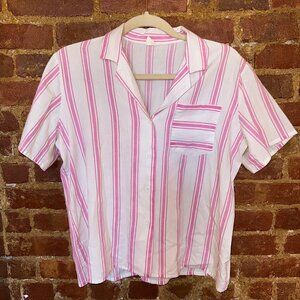Vintage 80s Bubblegum Pink Button-Up Top